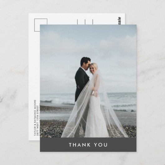 Moderne Foto Wedding Vielen Dank  Postkarte (Vorne/Hinten)