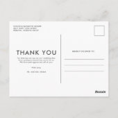 Moderne Foto Wedding Vielen Dank  Postkarte (Rückseite)