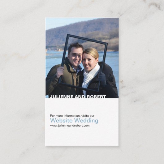 Moderne Foto Wedding Website Card Begleitkarte (Vorderseite)