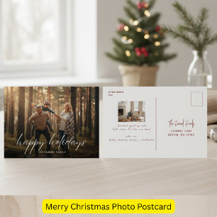 Moderne Foto-Weihnachts-Kalligrafie im Trend Feiertagspostkarte
