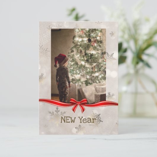 Moderne Foto Weihnachtskarte (Stehend Vorderseite)