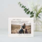 Moderne Foto Weihnachtskarte Feiertagspostkarte (Stehend Vorderseite)