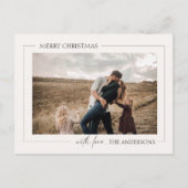 Moderne Foto Weihnachtskarte Feiertagspostkarte (Vorderseite)