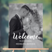 Moderne Foto Willkommen Hochzeit Acrylschild (Neutral)
