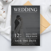 Moderne Foto-Zeitschrift Titelschrift Hochzeit Einladung