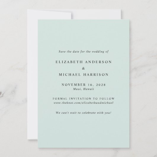 Moderne Foto-Zielhochzeit Save The Date (Rückseite)