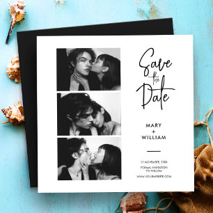 Moderne Fotoautomaten-Hochzeit Save-the-Date-Karte Magnetkarte