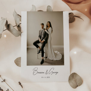 Moderne Fotobild-Schrift-Elopement-Hochzeitsempfan Einladung