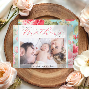 Moderne Fotoblumen-Happy-Mother's-Day-Karte