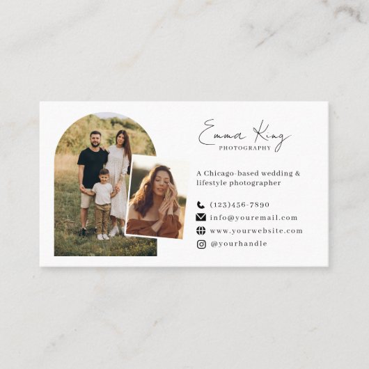 Moderne FotoCollage 6 Arch Fotos Fotograf Visitenkarte (Vorderseite)