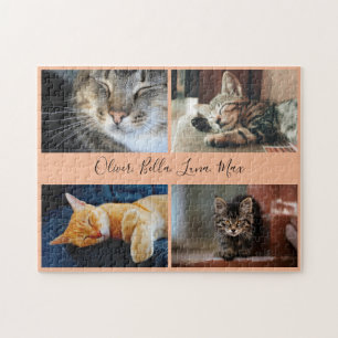 Moderne FotoCollage benutzerdefinierter Skriptname Puzzle