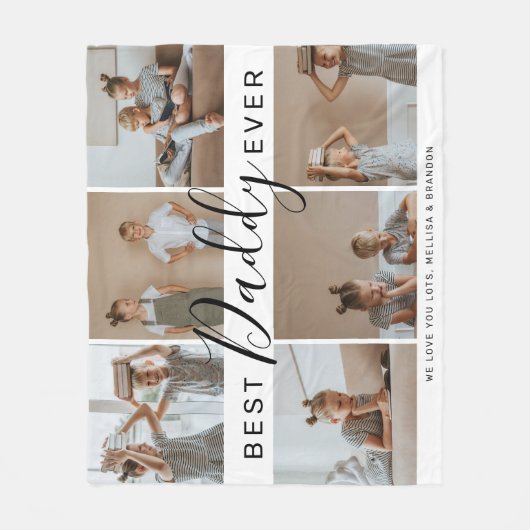 Moderne FotoCollage "Best Daddy Ever" Fleecedecke (Vorderseite)