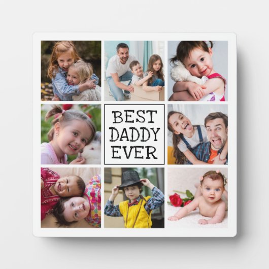 Moderne FotoCollage | Best Daddy Ever Fotoplatte (Vorderseite)