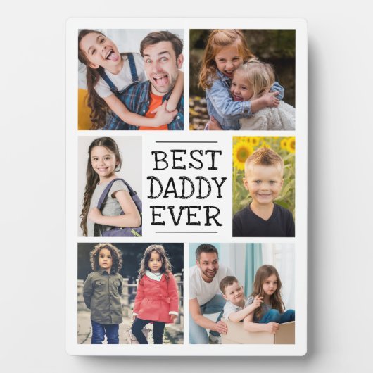 Moderne FotoCollage | Best Daddy Ever Fotoplatte (Vorderseite)