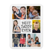Moderne FotoCollage | Best Daddy Ever Magnet (Vertikal)