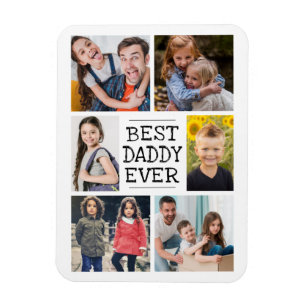 Moderne FotoCollage Best Daddy Ever Magnet