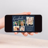 Moderne Fotocollage Blue Graduation Party Einladung