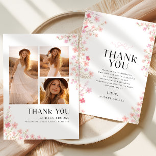 Moderne Fotocollage Blumen Blumenstrauß Abschluss Dankeskarte