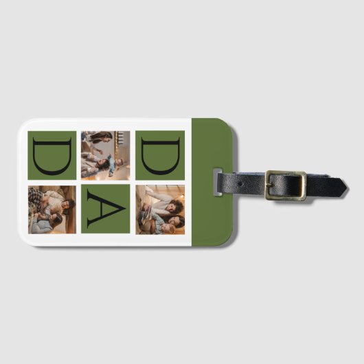 Moderne Fotocollage "Daddy" Gepäckmarke Gepäckanhänger (Vorderseite (Horizontal))