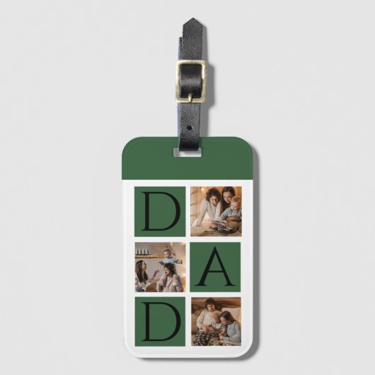 Moderne Fotocollage "Daddy" Gepäckmarke Gepäckanhänger (Vorderseite Vertikal)