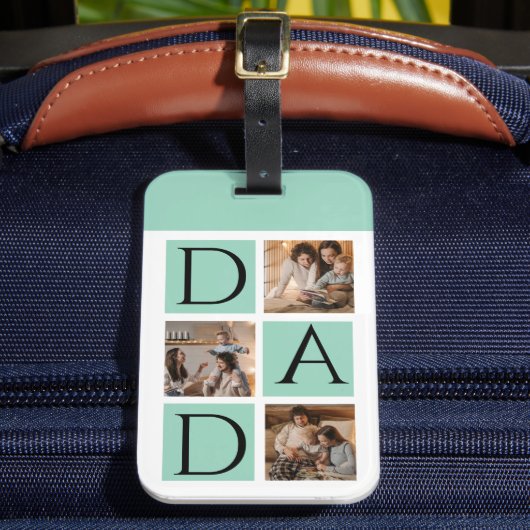 Moderne Fotocollage "Daddy" Gepäckmarke Gepäckanhänger (Vorderseite Insitu 2)