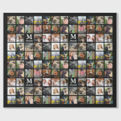 Moderne FotoCollage der 24-Familie mit Initial & N Geschenkpapier (Flach)