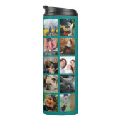 Moderne FotoCollage der 24-Familie mit Initial & N Thermosbecher (Nach rechts gedreht)