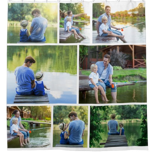 Moderne FotoCollage der 8-Familie Duschvorhang (Vorderseite)