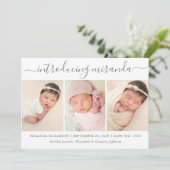 Moderne Fotocollage Einführung der Baby Birth Ankündigung (Stehend Vorderseite)