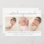 Moderne Fotocollage Einführung der Baby Birth Ankündigung (Vorne/Hinten)