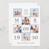 Moderne FotoCollage Einzigartige Hochzeit retten d Save The Date (Vorne/Hinten)