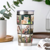 Moderne FotoCollage Eleganter Name für das Monogra Thermobecher