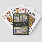 Moderne Fotocollage Familien Schriftzug Andenken Spielkarten (Rückseite)