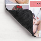 Moderne Fotocollage Familienname Mousepad (Ecke)