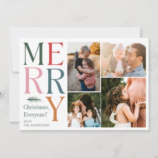 Moderne FotoCollage Familienweihnachtsferien Feiertagskarte (Vorderseite)