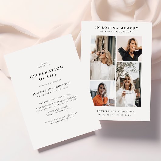 Moderne Fotocollage-Feier des Lebens Einladung