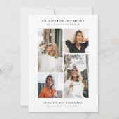 Moderne Fotocollage-Feier des Lebens Einladung (Rückseite)