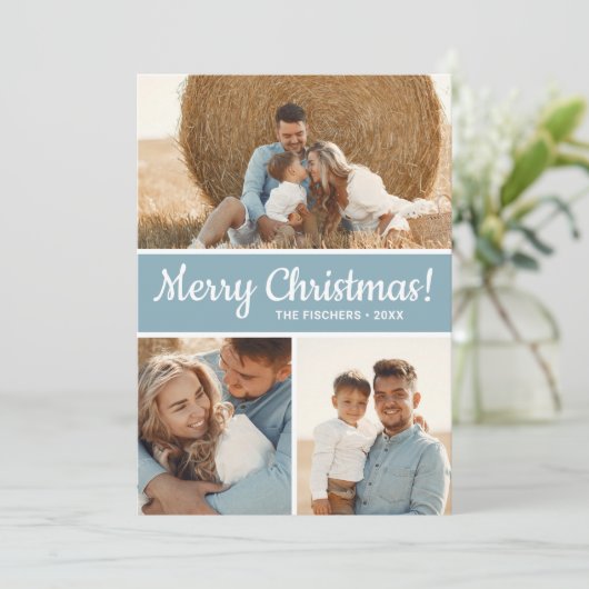 Moderne FotoCollage Feiertagskarte (Stehend Vorderseite)