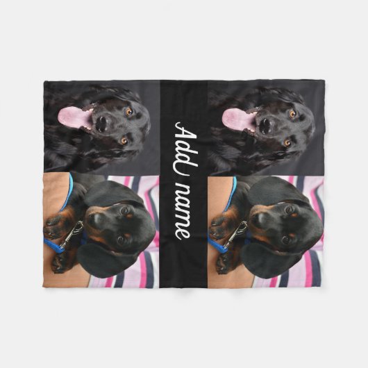 Moderne Fotocollage Fleece Dog Blanket, klein (Vorderseite (Horizontal))