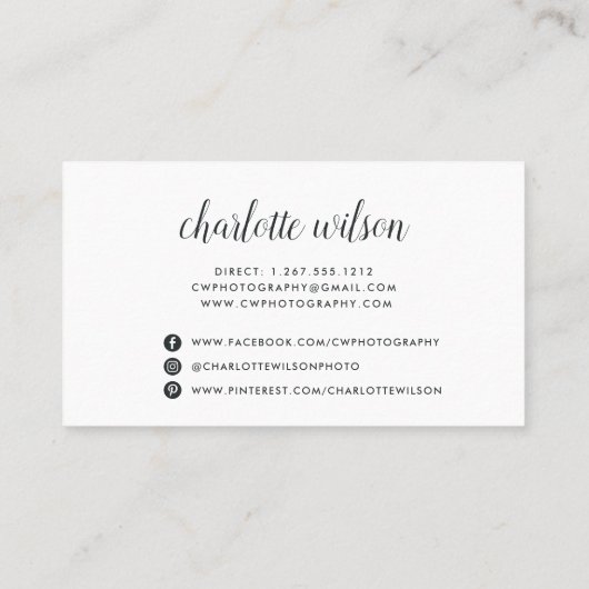 Moderne FotoCollage | Fotograf Visitenkarte (Rückseite)