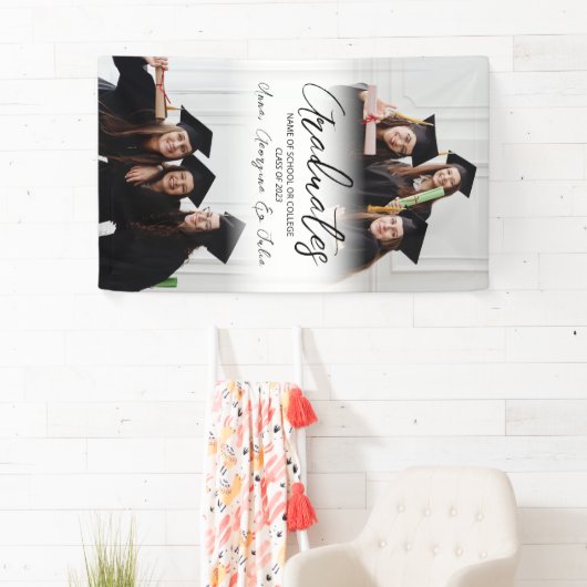 Moderne Fotocollage Friends Graduation Party Banner (Insitu)