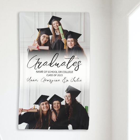 Moderne Fotocollage Friends Graduation Party Banner