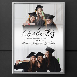 Moderne Fotocollage Friends Graduation Party Poster