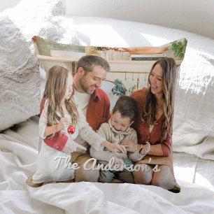 Moderne Fotocollage für 2 Fotos für die Familie Kissen