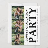 Moderne Fotocollage für eine Double Graduation Par Einladung (Vorderseite)