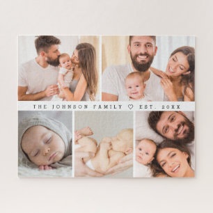 Moderne Fotocollage-Galerie Familie Personalisiert Puzzle