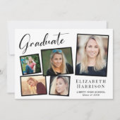 Moderne Fotocollage Graduation Party Einladung (Vorderseite)