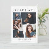 Moderne Fotocollage Graduation Party Einladung (Stehend Vorderseite)