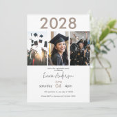 Moderne Fotocollage Graduation Party Einladung (Stehend Vorderseite)