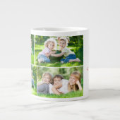Moderne Fotocollage Greenery Frohe Weihnachten Jumbo-Tasse (Vorderseite)